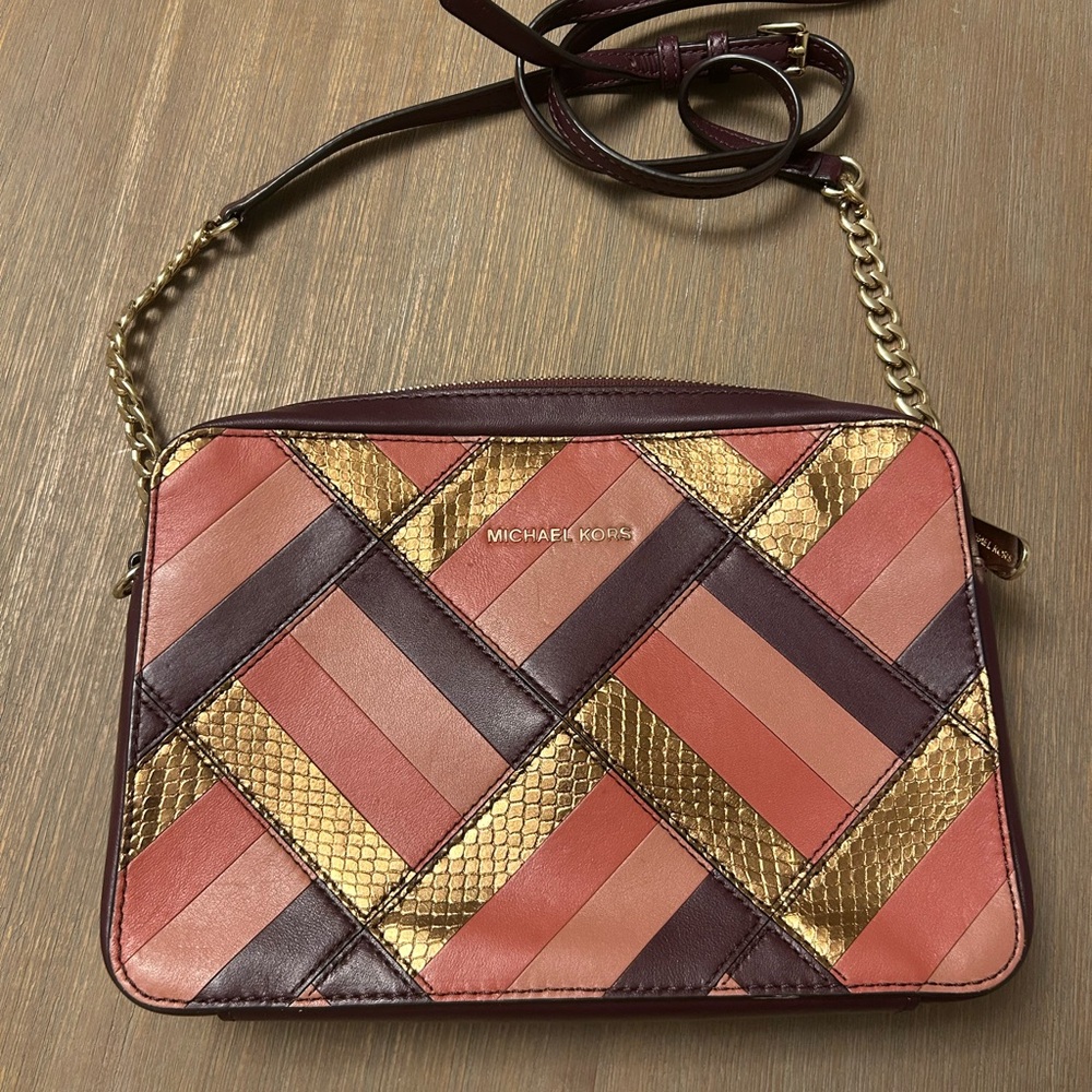 Michael Kors Pink and Gold Crossbody Bag